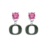 Oregon Ducks PINK Swarovski Crystal Stud Rhinestone Earrings