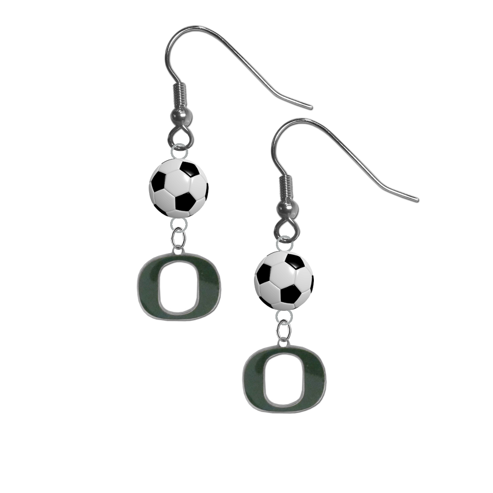 Oregon Ducks NCAA Soccer Dangle Earrings