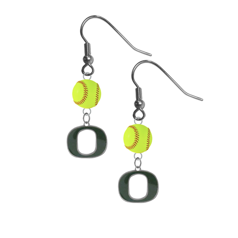 Oregon Ducks NCAA Fastpitch Softball Dangle Earrings