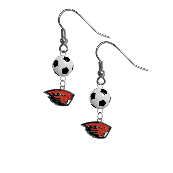 Oregon State Beavers NCAA Soccer Dangle Earrings