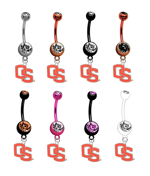 Oregon State Beavers Style 2 NCAA College Belly Button Navel Ring - Pick Your Color