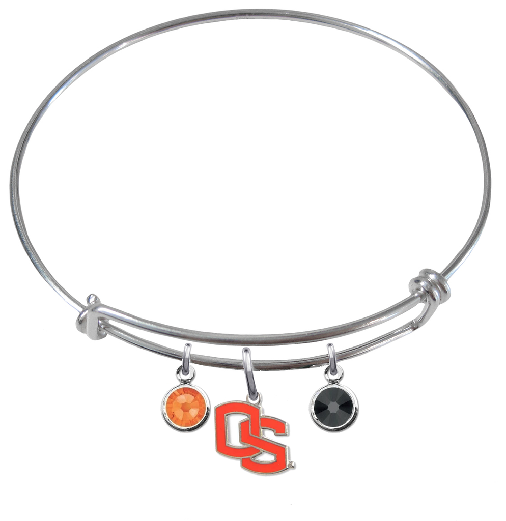 Oregon State Beavers Style 2 NCAA Expandable Wire Bangle Charm Bracelet