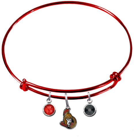 Ottawa Senators Color Edition RED Expandable Wire Bangle Charm Bracelet
