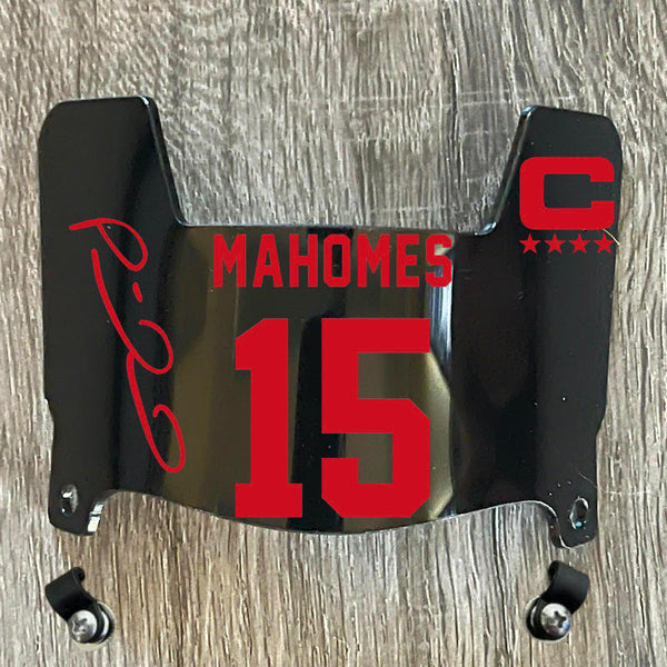 Kansas City Chiefs Patrick Mahomes Mini Football Helmet Visor Shield Black Dark Tint w/ Clips