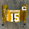 Kansas City Chiefs Patrick Mahomes Mini Football Helmet Visor Shield Gold Chrome Mirror w/ Clips