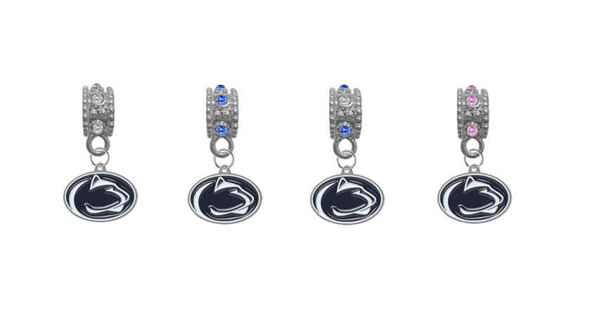 Penn State Nittany Lions Crystal Rhinestone Universal European Bracelet Charm