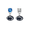 Penn State Nittany Lions BLUE & CLEAR Swarovski Crystal Stud Rhinestone Earrings