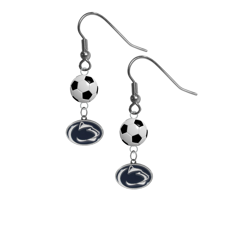 Penn State Nittany Lions NCAA Soccer Dangle Earrings