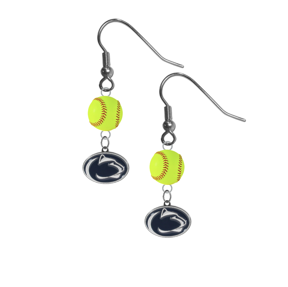 Penn State Nittany Lions NCAA Fastpitch Softball Dangle Earrings