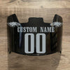 Philadelphia Eagles Custom Name & Number Full Size Football Helmet Visor Shield Black Dark Tint w/ Clips - Silver