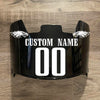 Philadelphia Eagles Custom Name & Number Full Size Football Helmet Visor Shield Black Dark Tint w/ Clips - White