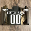 Philadelphia Eagles Custom Name & Number Full Size Football Helmet Visor Shield Silver Chrome Mirror w/ Clips - White
