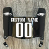 Philadelphia Eagles Custom Name & Number Mini Football Helmet Visor Shield Black Dark Tint w/ Clips - White