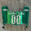 Philadelphia Eagles Custom Name & Number Mini Football Helmet Visor Shield Green Chrome Mirror w/ Clips - Money Print