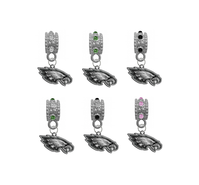 Philadelphia Eagles NFL Football Crystal Rhinestone European Bracelet Charm