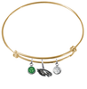 Philadelphia Eagles Gold NFL Expandable Wire Bangle Charm Bracelet