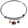 Philadelphia Flyers Color Edition BLACK Expandable Wire Bangle Charm Bracelet