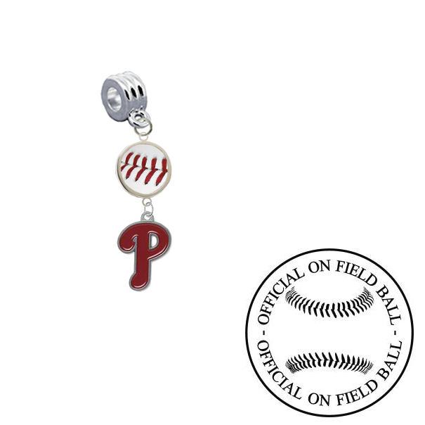 Philadelphia Phillies On Field Baseball Universal European Bracelet Charm (Pandora Compatible)