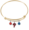 Philadelphia Phillies Gold MLB Expandable Wire Bangle Charm Bracelet