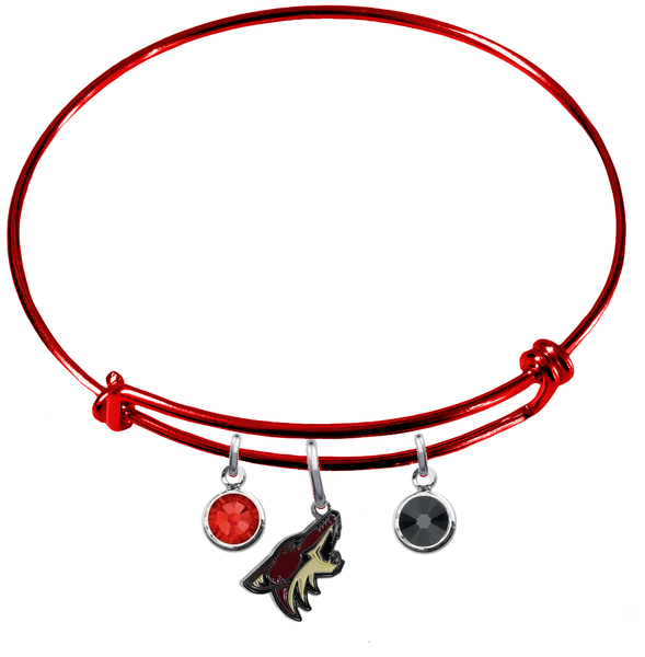 Phoenix Coyotes Color Edition RED Expandable Wire Bangle Charm Bracelet