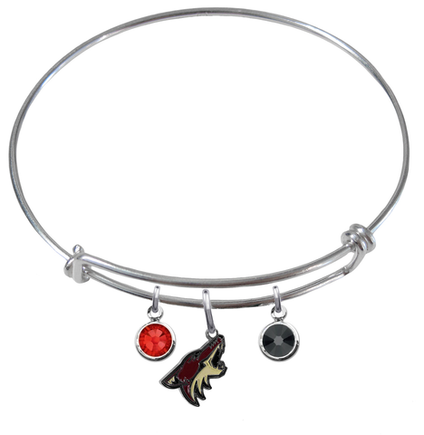 Phoenix Coyotes NHL Expandable Wire Bangle Charm Bracelet