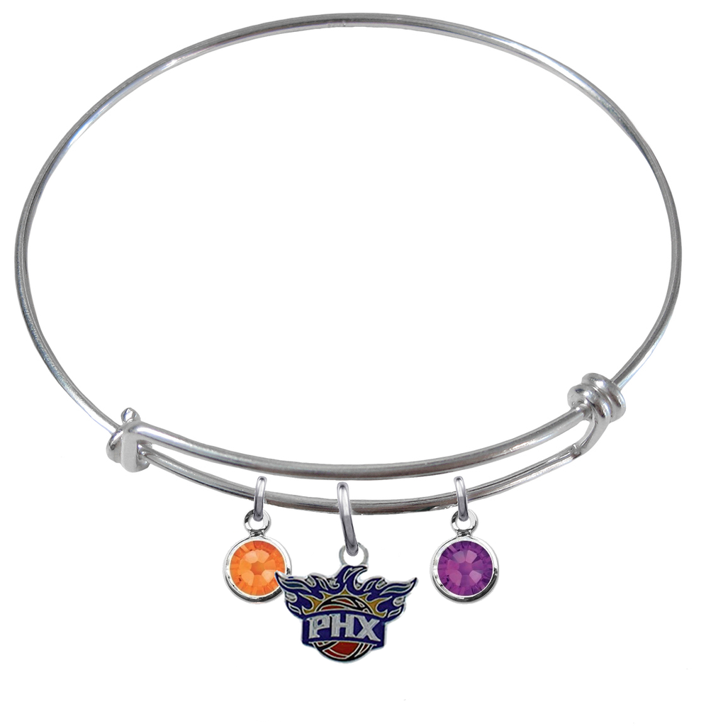 Phoenix Suns NBA Expandable Wire Bangle Charm Bracelet
