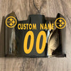 Pittsburgh Steelers Custom Name & Number Full Size Football Helmet Visor Shield Silver Chrome Mirror w/ Clips - Yellow