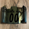 Pittsburgh Steelers Custom Name & Number Full Size Football Helmet Visor Shield Gold Iridium Mirror w/ Clips - Black