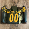 Pittsburgh Steelers Custom Name & Number Full Size Football Helmet Visor Shield Gold Iridium Mirror w/ Clips - Yellow