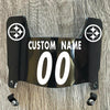 Pittsburgh Steelers Custom Name & Number Mini Football Helmet Visor Shield Black Dark Tint w/ Clips - White