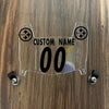 Pittsburgh Steelers Custom Name & Number Mini Football Helmet Visor Shield Clear w/ Clips - Black