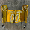 Pittsburgh Steelers Custom Name & Number Mini Football Helmet Visor Shield Gold Chrome Mirror w/ Clips - Camo