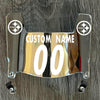 Pittsburgh Steelers Custom Name & Number Mini Football Helmet Visor Shield Silver Chrome Mirror w/ Clips - White