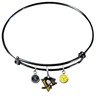 Pittsburgh Penguins Color Edition BLACK Expandable Wire Bangle Charm Bracelet