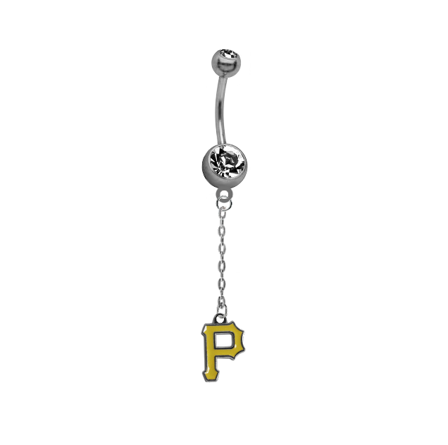 Pittsburgh Pirates Dangle Chain Belly Button Navel Ring