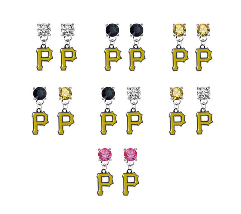 Pittsburgh Pirates MLB Swarovski Crystal Stud Rhinestone Earrings