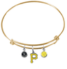 Pittsburgh Pirates Gold MLB Expandable Wire Bangle Charm Bracelet