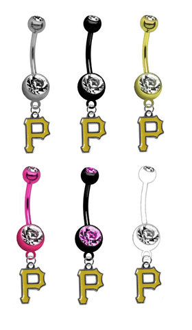Pittsburgh Pirates MLB Baseball Belly Button Navel Ring - Pick Your Color