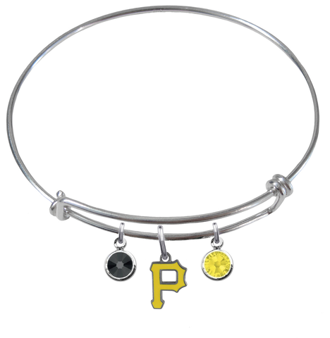 Pittsburgh Pirates MLB Expandable Wire Bangle Charm Bracelet