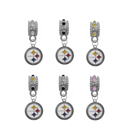 Pittsburgh Steelers NFL Football Crystal Rhinestone European Bracelet Charm