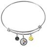 Pittsburgh Steelers NFL Expandable Wire Bangle Charm Bracelet