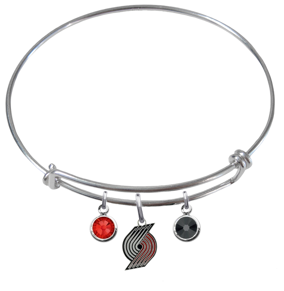 Portland Trail Blazers NBA Expandable Wire Bangle Charm Bracelet