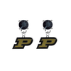 Purdue Boilermakers BLACK Swarovski Crystal Stud Rhinestone Earrings