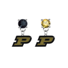 Purdue Boilermakers BLACK & GOLD Swarovski Crystal Stud Rhinestone Earrings