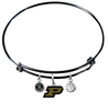 Purdue Boilermakers BLACK Expandable Wire Bangle Charm Bracelet