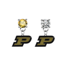 Purdue Boilermakers GOLD & CLEAR Swarovski Crystal Stud Rhinestone Earrings