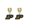Purdue Boilermakers GOLD Swarovski Crystal Stud Rhinestone Earrings