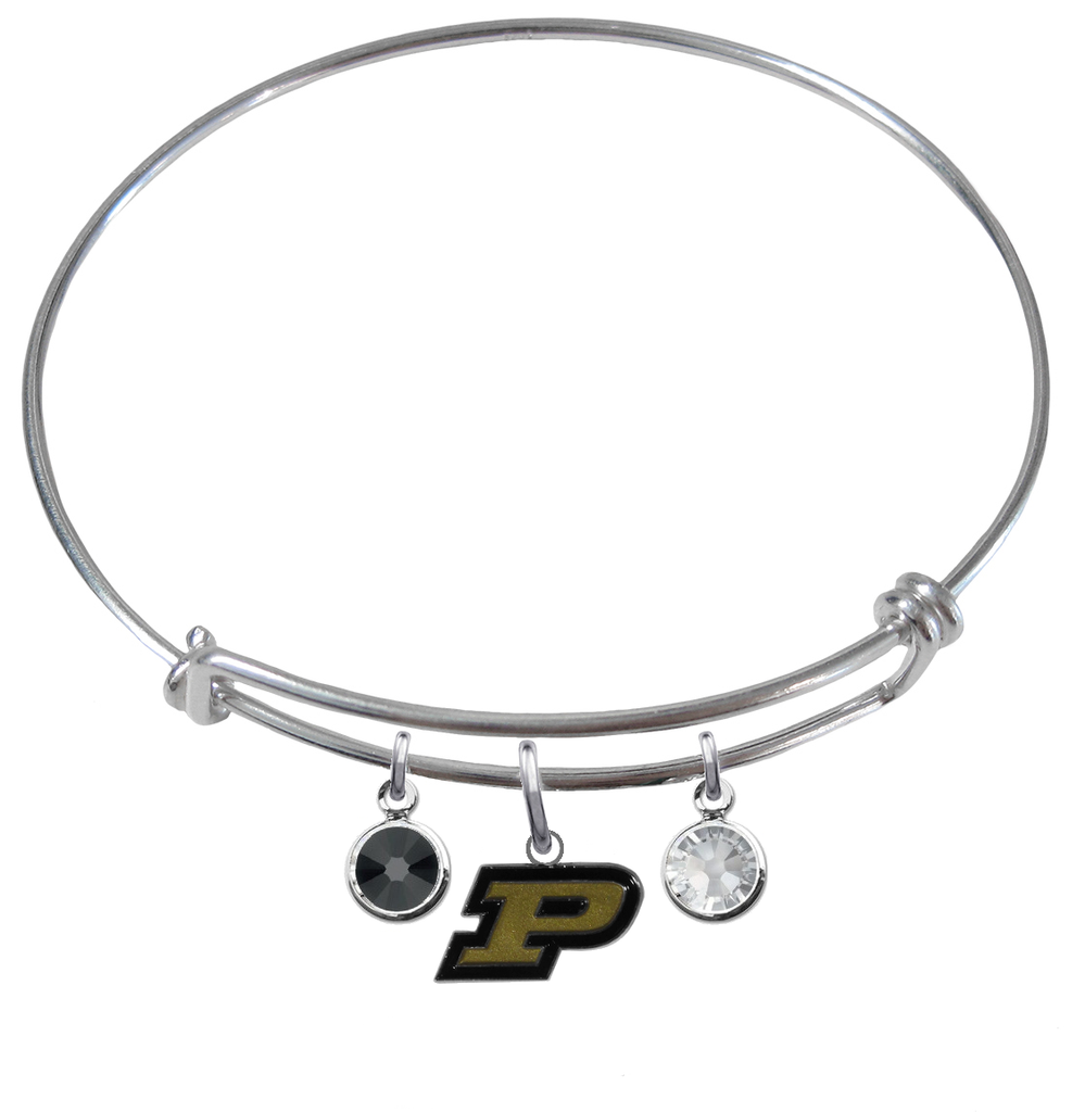 Purdue Boilermakers NCAA Expandable Wire Bangle Charm Bracelet