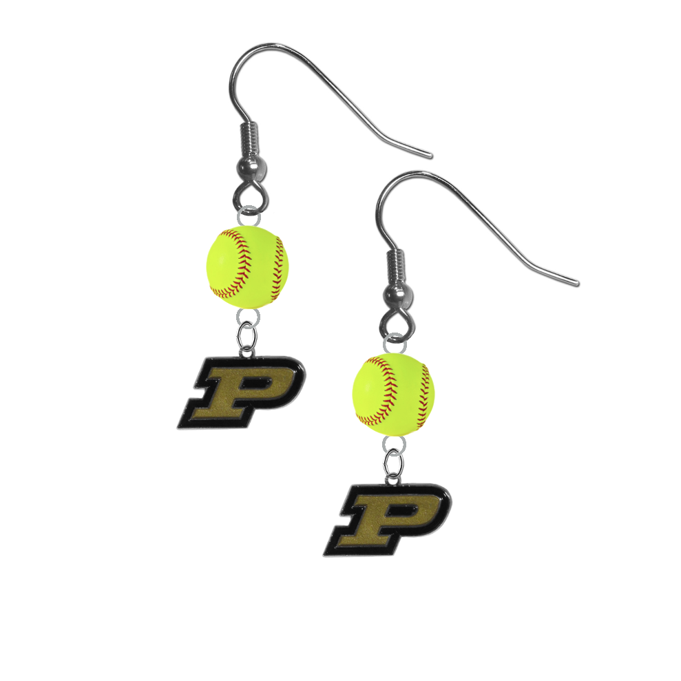 Purdue Boilermakers NCAA Fastpitch Softball Dangle Earrings