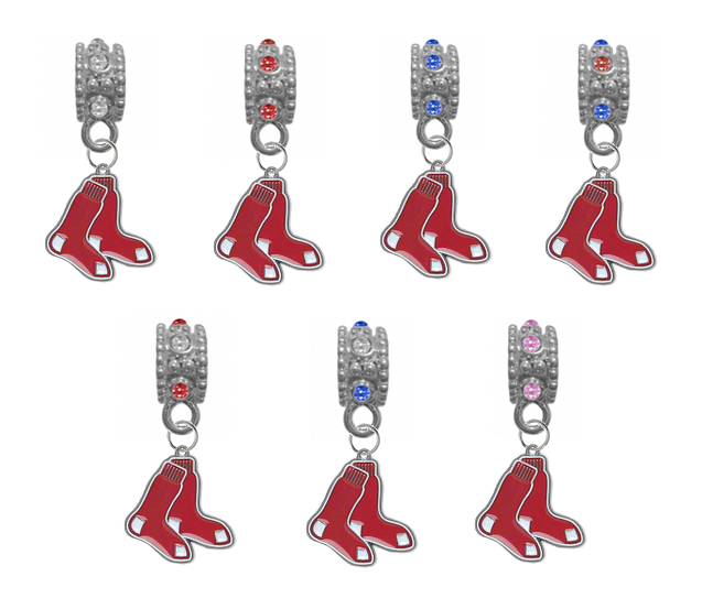 Boston Red Sox MLB Baseball Crystal Rhinestone European Bracelet Charm